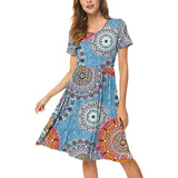 Robe à col ras du cou avec poche