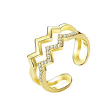 Bague Vague Diamant Double Couche