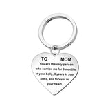 Collier TO MOM en forme de cœur, porte-clés