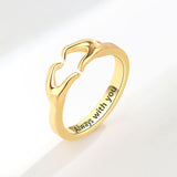 Bague de Couple de Mains Étreintes Aimantes