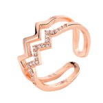Bague Vague Diamant Double Couche