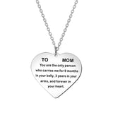 Collier TO MOM en forme de cœur, porte-clés