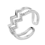 Bague Vague Diamant Double Couche