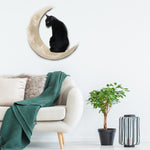 Décoration Murale Chat Noir sur la Lune