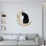 Décoration Murale Chat Noir sur la Lune