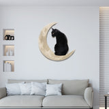 Décoration Murale Chat Noir sur la Lune